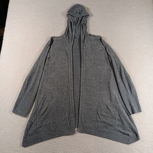 Barefoot Dreams Sweater Womens Small Gray Cozy Chic Ultra Light  Hooded Cardigan